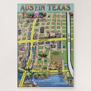 Quebra-cabeça Mapa do centro do divertimento de Austin Texas