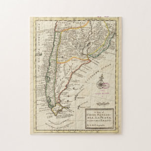 Quebra-cabeça Mapa do Chile e da Argentina (1732)