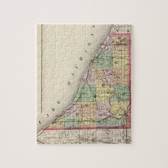 Quebra-cabeça Mapa do Condado de Berrien, Michigan (Vertical)