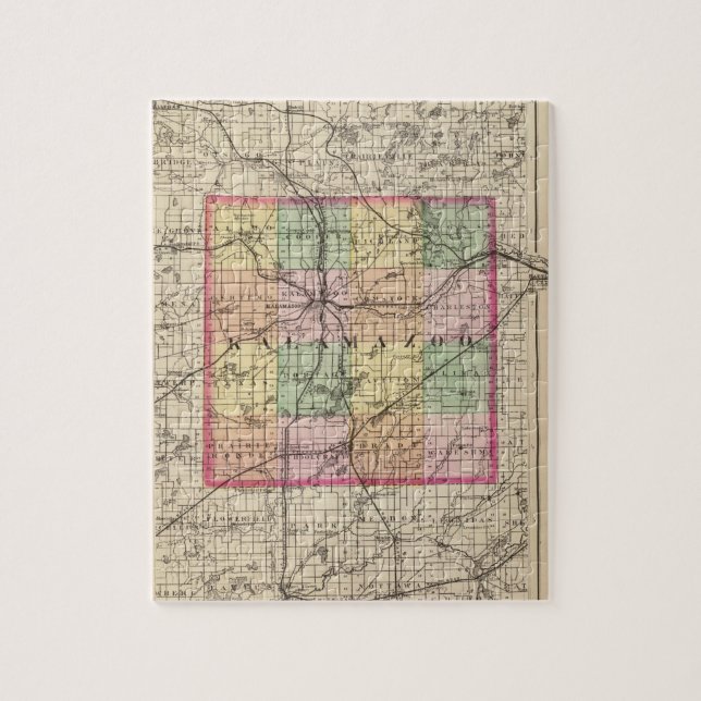 Quebra-cabeça Mapa do Condado de Kalamazoo, Michigan (Vertical)