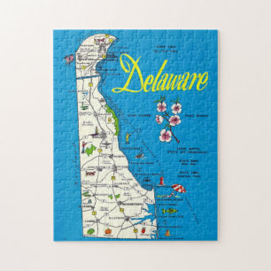 Quebra-cabeça Mapa do Delaware Muito Azul