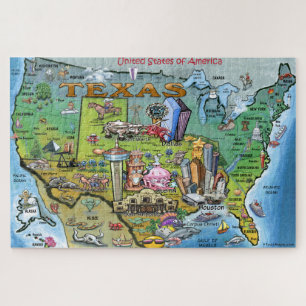 Quebra-cabeça Mapa do divertimento de Texas EUA
