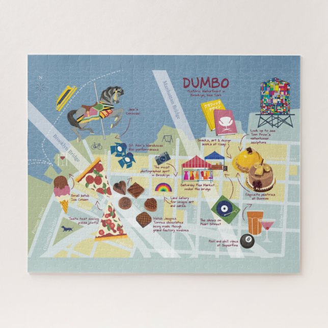 Quebra-cabeça Mapa do Dumbo Brooklyn em Nova Iorque (Horizontal)