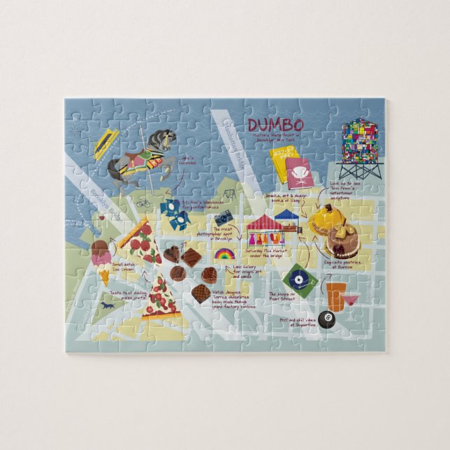 Quebra-cabeça Mapa do Dumbo Brooklyn em Nova Iorque (Horizontal)