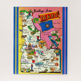 Quebra-cabeça Mapa do Estado de Idaho Vintage 16x20