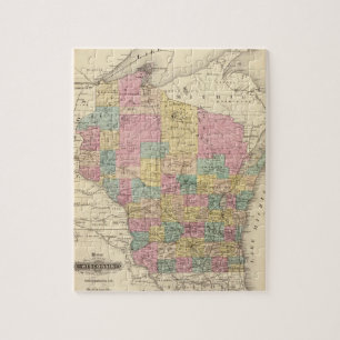 Quebra-cabeça Mapa do Estado de Wisconsin