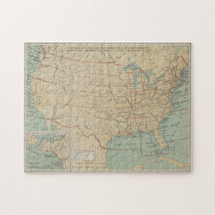Quebra-cabeça Mapa do Farol dos Estados Unidos da Vintage (1898)