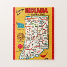 Mapa do Indiana Hoosier