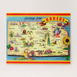 Quebra-cabeça Mapa do Kansas 16x20