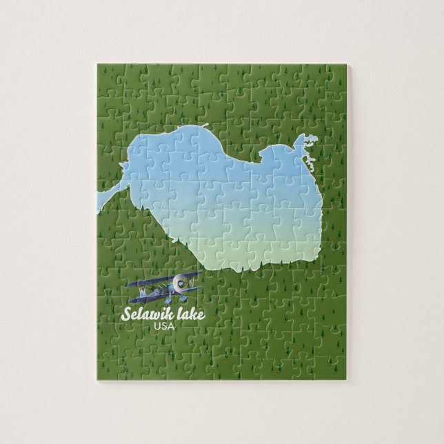 Quebra-cabeça mapa do lago Selawik Alasca (Vertical)