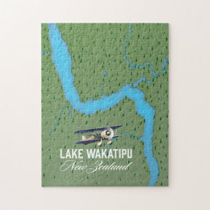 Quebra-cabeça Mapa do Lago Wakatipu Nova Zelândia