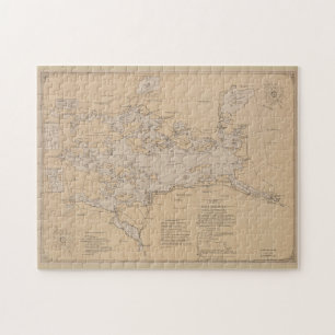Quebra-cabeça Mapa do Lago Winnipesaukee (1907)
