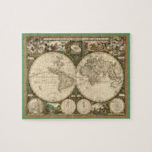 Quebra-cabeça Mapa do mundo 1660 da antiguidade por Frederick de