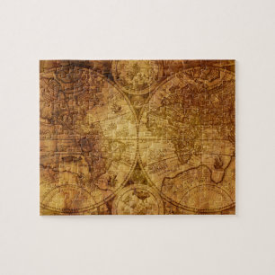 Quebra-cabeça Mapa do mundo antigo velho histórico