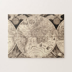 Quebra-cabeça Mapa do mundo do vintage