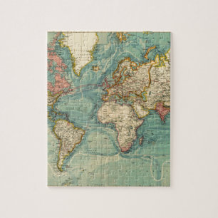 Quebra-cabeça Mapa do Mundo Vintage