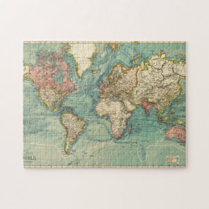 Quebra-cabeça Mapa do Mundo Vintage