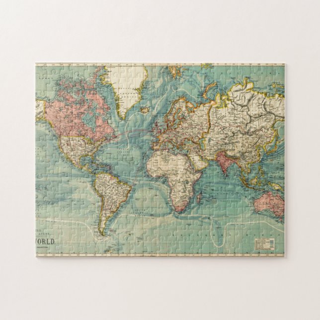 Quebra-cabeça Mapa do Mundo Vintage (Horizontal)