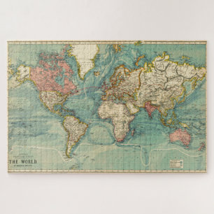 Quebra-cabeça Mapa do Mundo Vintage