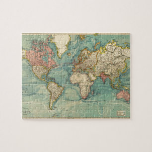 Quebra-cabeça Mapa do Mundo Vintage