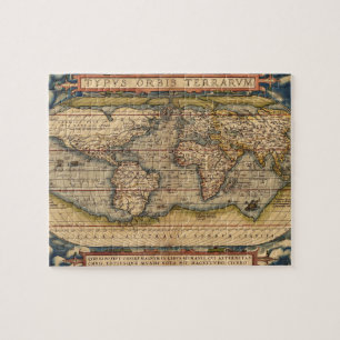 Quebra-cabeça Mapa do Mundo Vintage de Abraham Ortelius 1564