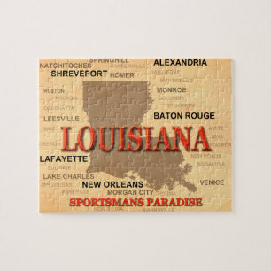 Quebra-cabeça Mapa do Orgulho Estatal da Cidade de Louisiana