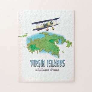 Quebra-cabeça Mapa do Parque Nacional das Ilhas Virgens