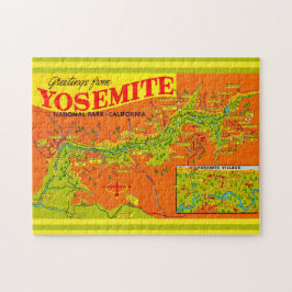 Quebra-cabeça Mapa do Parque Nacional de Yosemite 11x14
