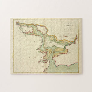 Quebra-cabeça Mapa do porto de Cork (1702)