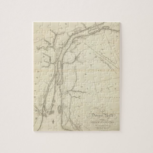 Quebra-cabeça Mapa do Rio Detroit (Vertical)