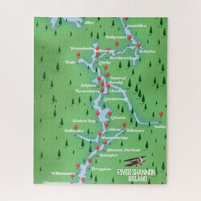 Quebra-cabeça Mapa do rio Shannon Irlanda (Vertical)