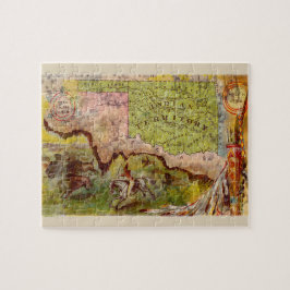 Quebra-cabeça Mapa do Território Indiano do Pictorial de Oklahom