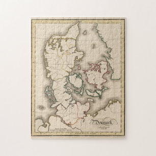 Quebra-cabeça Mapa do Vintage da Dinamarca (1815)