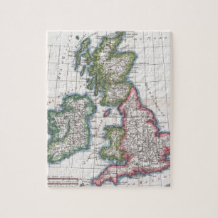 Quebra-cabeça Mapa do vintage das ilhas britânicas (1780)