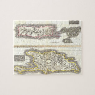 Quebra-cabeça Mapa do vintage das ilhas das Caraíbas (1815)