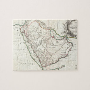 Quebra-cabeça Mapa do vintage de Arábia Saudita (1771)