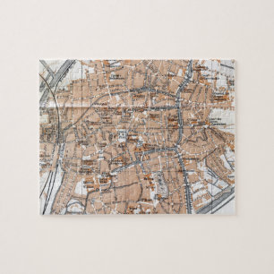 Quebra-cabeça Mapa do vintage de Bruges (1905)