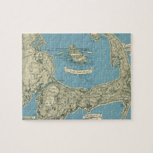 Quebra-cabeça Mapa do vintage de Cape Cod (1945)