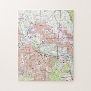 Quebra-cabeça Mapa do vintage de Eugene Oregon (1967)