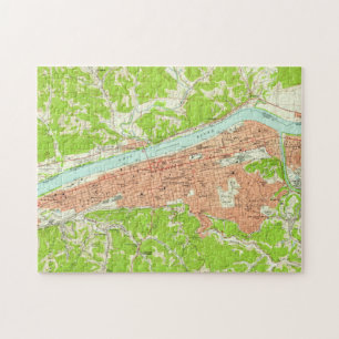 Quebra-cabeça Mapa do vintage de Huntington West Virginia (1957)