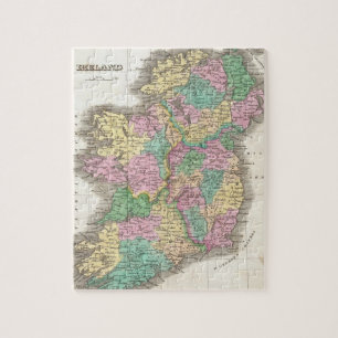Quebra-cabeça Mapa do vintage de Ireland (1827)