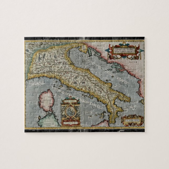 Quebra-cabeça Mapa do vintage de Italia (1584) (Horizontal)