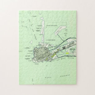Quebra-cabeça Mapa do vintage de Key West Florida (1943)