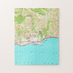 Quebra-cabeça Mapa do vintage de Malibu Califórnia (1950)