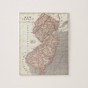 Quebra-cabeça Mapa do vintage de New-jersey (1845)