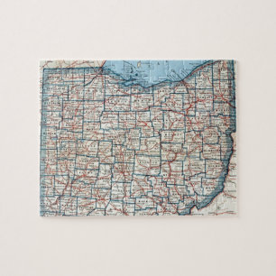 Quebra-cabeça Mapa do vintage de Ohio (1921)