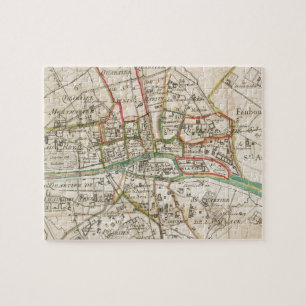 Quebra-cabeça Mapa do vintage de Paris (1678)
