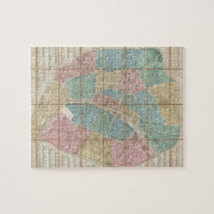 Quebra-cabeça Mapa do vintage de Paris France (1867)