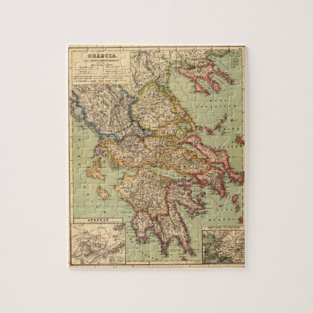 Quebra-cabeça Mapa do vintage de Piscina (1903) (Vertical)