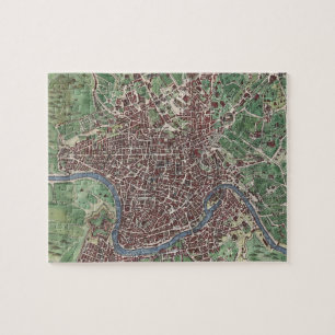 Quebra-cabeça Mapa do vintage de Roma Italia (1721)